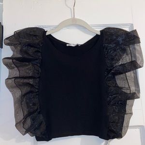 Zara ruffle sleeve top